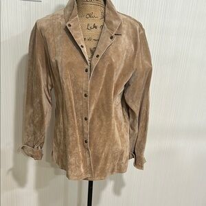 Live a Little Light Tan Suede Overshirt/ Jacket